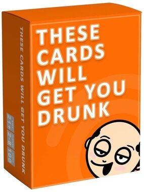 These Cards Will Get You Drunk Party Card Game - Bright Orange Box